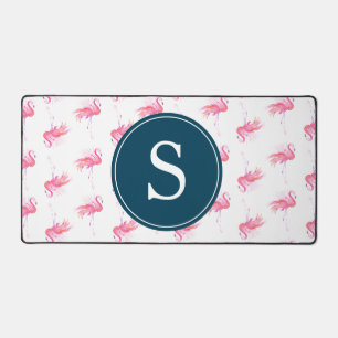 Alfrombrillas De Escritorio Monograma rosa Flamingo Cute