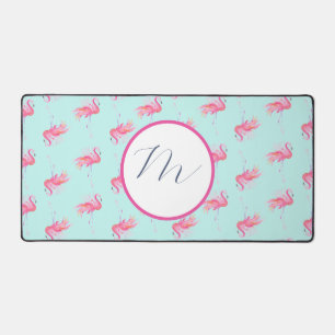 Alfrombrillas De Escritorio Monograma rosa Flamingo Cute
