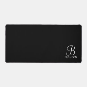 Alfrombrillas De Escritorio Monograma y nombre de guión personalizado clásico