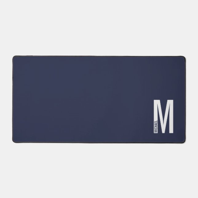 Alfrombrillas De Escritorio Monograma y nombre negrita personalizado moderno (Anverso)
