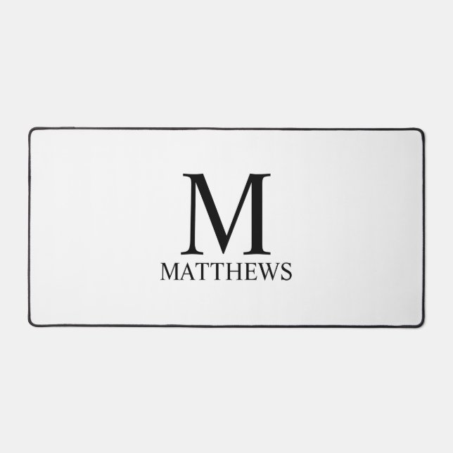 Alfrombrillas De Escritorio Monograma y nombre personalizados (Anverso)