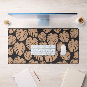 Alfrombrillas De Escritorio Monstera en Tan y Negro