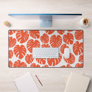 Alfrombrillas De Escritorio Monstera - Naranja y blanco