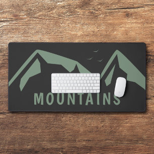 Alfrombrillas De Escritorio Montañas verdes Mochila de escritorio negro