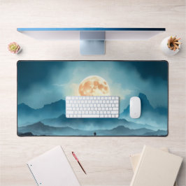 Alfrombrillas De Escritorio Moon dorada sobre montañas Moon Desk Mat - Nature-