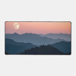 Alfrombrillas De Escritorio Moon Full Mountain Desk Mat - Sunset Sky, Tranquil