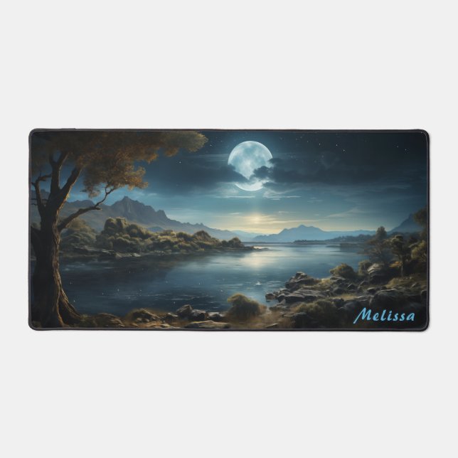 Alfrombrillas De Escritorio Moonlight Night Landscape Desk Mat (Anverso)