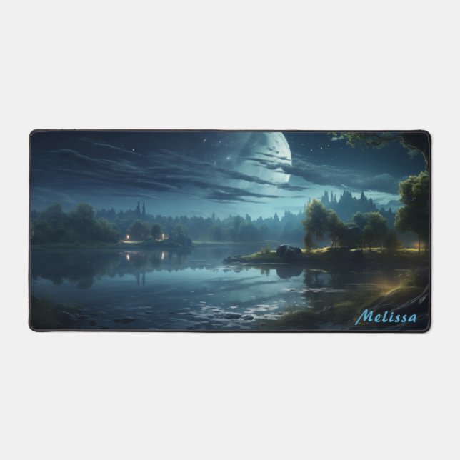 Alfrombrillas De Escritorio Moonlight Night Landscape Desk Mat (Anverso)