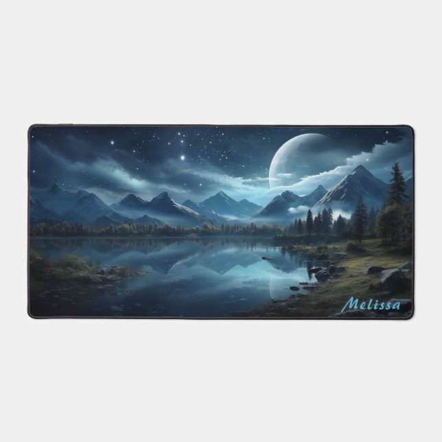 Alfrombrillas De Escritorio Moonlight Night Landscape Desk Mat (Anverso)