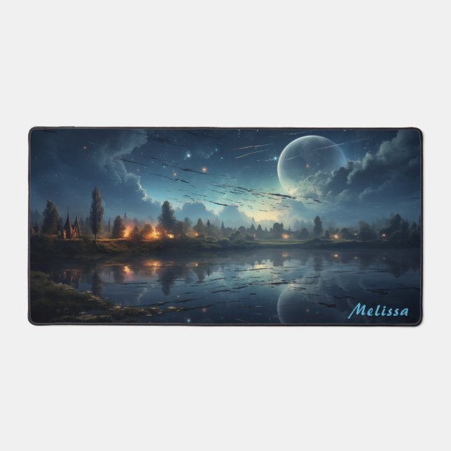 Alfrombrillas De Escritorio Moonlight Night Landscape Desk Mat (Anverso)