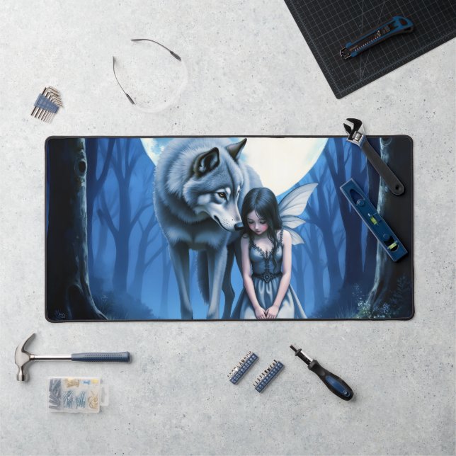 Alfrombrillas De Escritorio Moonlit Bond – The Wolf and the Gothic Fairy.   (Puesto de trabajo)