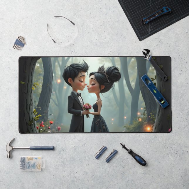 Alfrombrillas De Escritorio Moonlit Vows – A Cute Gothic Wedding Moment.  (Puesto de trabajo)