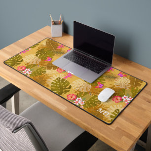 Alfrombrillas De Escritorio Mostaza del Jardín de Foliage Tropical