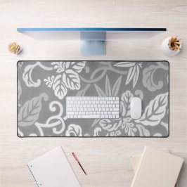 Alfrombrillas De Escritorio Mostrador florido gris y blanco Art Deco Mat Pad
