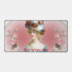 Alfrombrillas De Escritorio Motif Desk Mat de la época eduardiana de las rosas