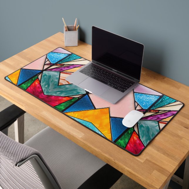 Alfrombrillas De Escritorio Motivo de vidrio manchado en la alfombra del escri (Oficina 2)