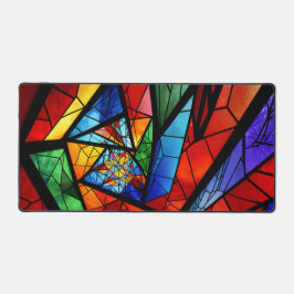 Alfrombrillas De Escritorio Motivo decorativo y moderno del vidrio manchado en