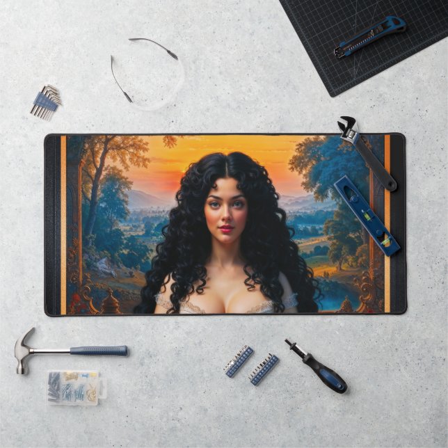 Alfrombrillas De Escritorio Mujer elegante en armonía meditativa por Xzendor7 (Puesto de trabajo)