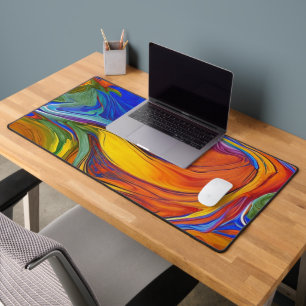 Alfrombrillas De Escritorio Multicolores Swirls Paint Pour Design