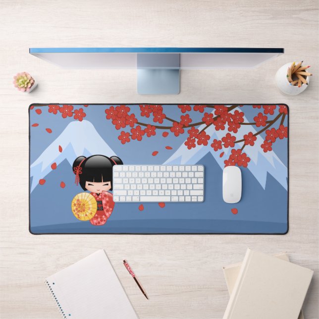 Alfrombrillas De Escritorio Muñeca roja Sakura Kokeshi - Chica cute Geisha (Oficina 1)