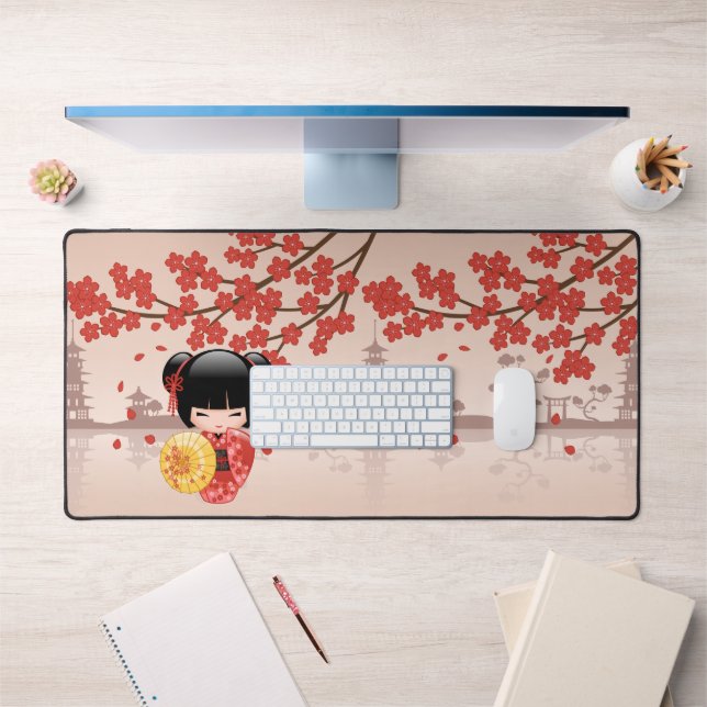 Alfrombrillas De Escritorio Muñeca roja Sakura Kokeshi - Geisha japonesa (Oficina 1)