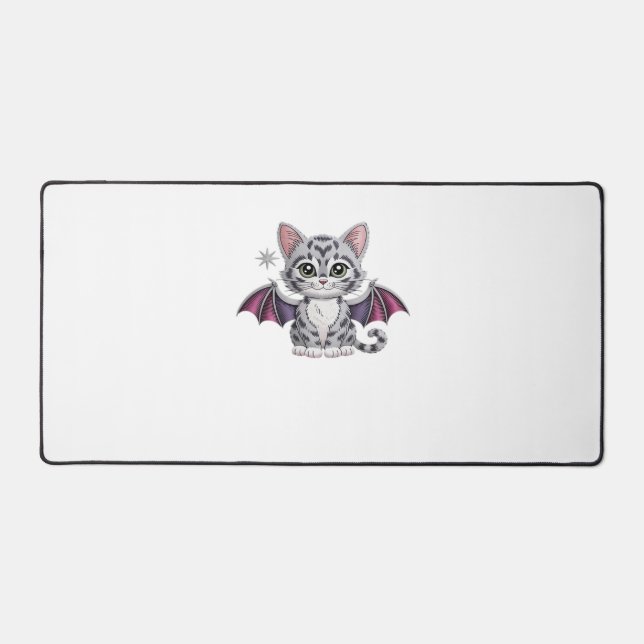 Alfrombrillas De Escritorio murciélago de gato bordado camiseta clásica (Anverso)