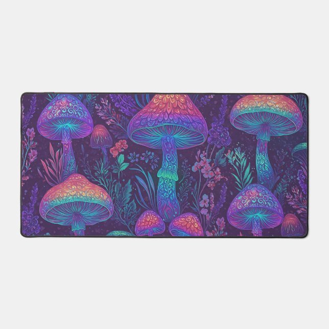 Alfrombrillas De Escritorio Mushroom Neon Forest Dreamscape (Anverso)