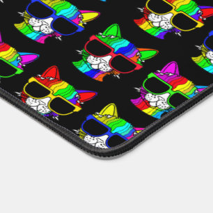 Alfrombrillas De Escritorio Muy Guay Rainbow Cats con patrón de vidrio solar