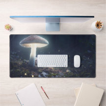 Mystical Forest Desk Mat con ardilla y champiñón