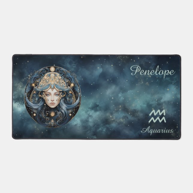 Alfrombrillas De Escritorio Nacimiento Zodiaco Rótulo Aquarius Astrolog (Anverso)