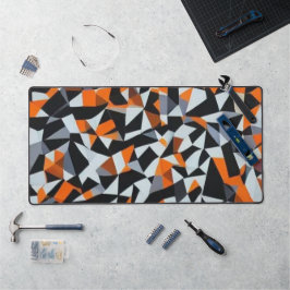 Alfrombrillas De Escritorio Naranja abstracto y arte geométrico negro