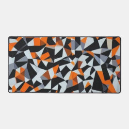 Alfrombrillas De Escritorio Naranja abstracto y arte geométrico negro