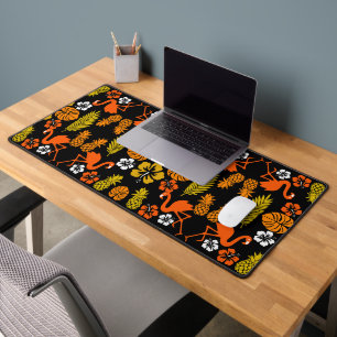 Alfrombrillas De Escritorio Naranja brillante Floral Tropical Patterado