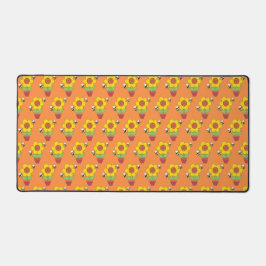Alfrombrillas De Escritorio Naranja Brillante Y Girasol Amarillo
