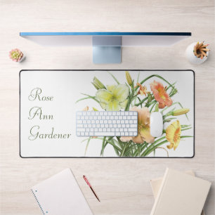 Alfrombrillas De Escritorio Naranja Daylilies Arte Botánico Moderno Personaliz