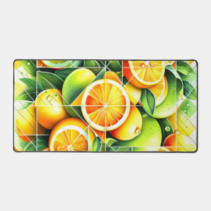 Alfrombrillas De Escritorio Naranja Limón Botánico Cítrico Geométrico