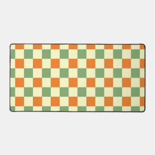 Alfrombrillas De Escritorio Naranja Verde Brown Checkered Gingham Pattern