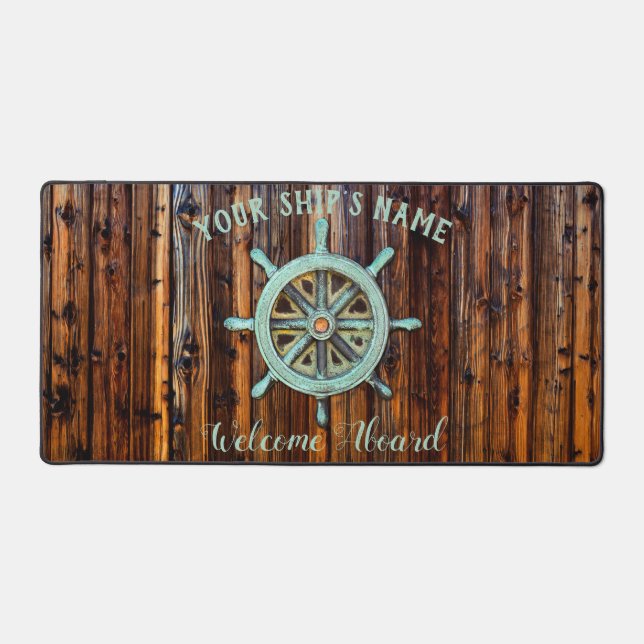 Alfrombrillas De Escritorio Nautical Theme Bronze Captains Wheel (Anverso)