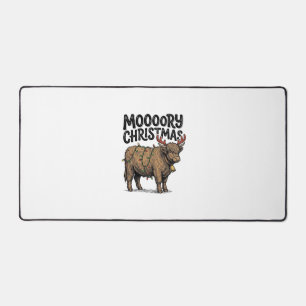 Alfrombrillas De Escritorio Navidad Moooory Vaca Highland Grabado Vintage T