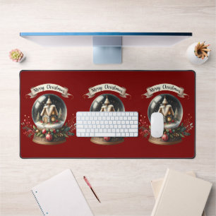 Alfrombrillas De Escritorio Navidades acogedores Escena de la cabaña de glóbul