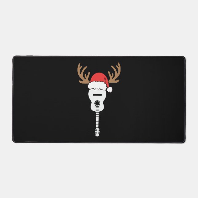 Alfrombrillas De Escritorio Navidades de guitarra renos de Santa Hat (Anverso)