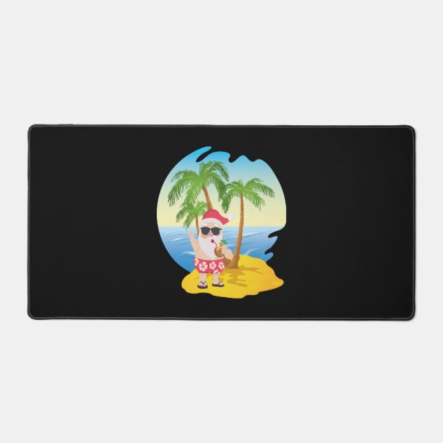 Alfrombrillas De Escritorio Navidades Tropical Beach Funny Santa Claus (Anverso)
