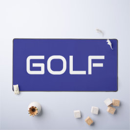 Alfrombrillas De Escritorio Negrita Texto GOLF Blanco Moderno con Fondo Azul P