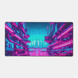 Alfrombrillas De Escritorio Neon Cyan Magenta Cyberpunk Cityscape Gamer