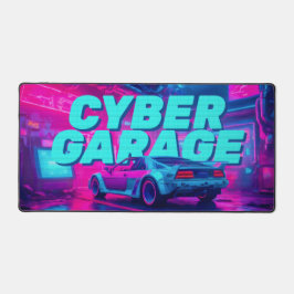 Alfrombrillas De Escritorio Neon Cyan Magenta Cyberpunk Garage Retro Car