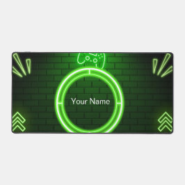 Alfrombrillas De Escritorio Neon Green Gaming Desk Mat Custom Name Gamer