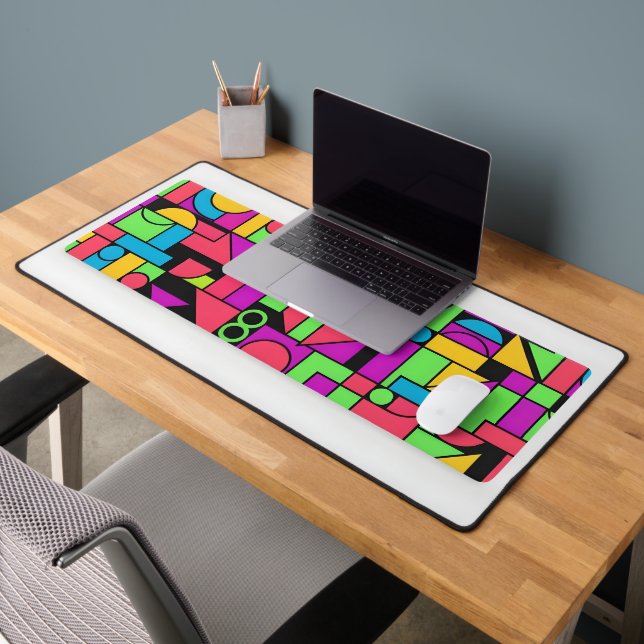 Alfrombrillas De Escritorio Neon Memphis Geometría (Oficina 2)
