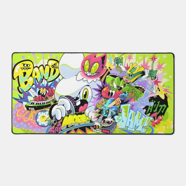 Alfrombrillas De Escritorio Neon Noise – Cartoon Band Mouse Pad (Anverso)