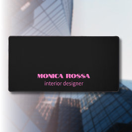 Alfrombrillas De Escritorio Neón simple profesional moderno negro rosa