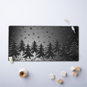 Alfrombrillas De Escritorio Nieve Árboles navideños bajo luz estrellada noche